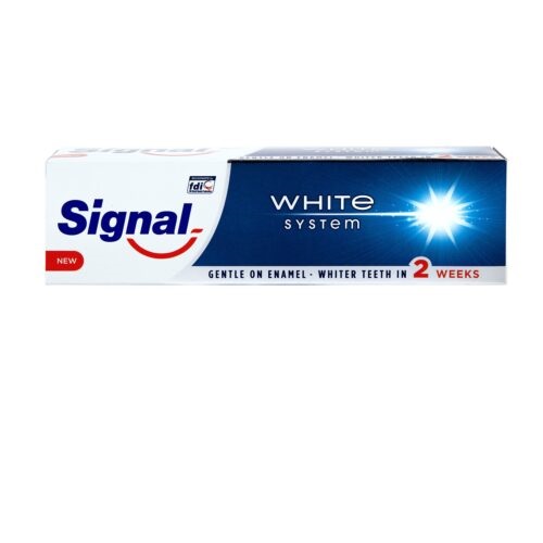 خمیر دندان سفید کننده سیگنال مدل White System حجم 75 میل لیتر