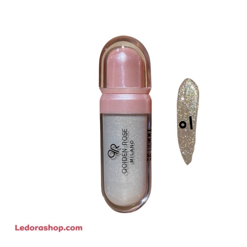 برق لب شاین آبرسان لب سه بعدی QUIDEN ROSE سری MILANO طرح KIKO کد 01
