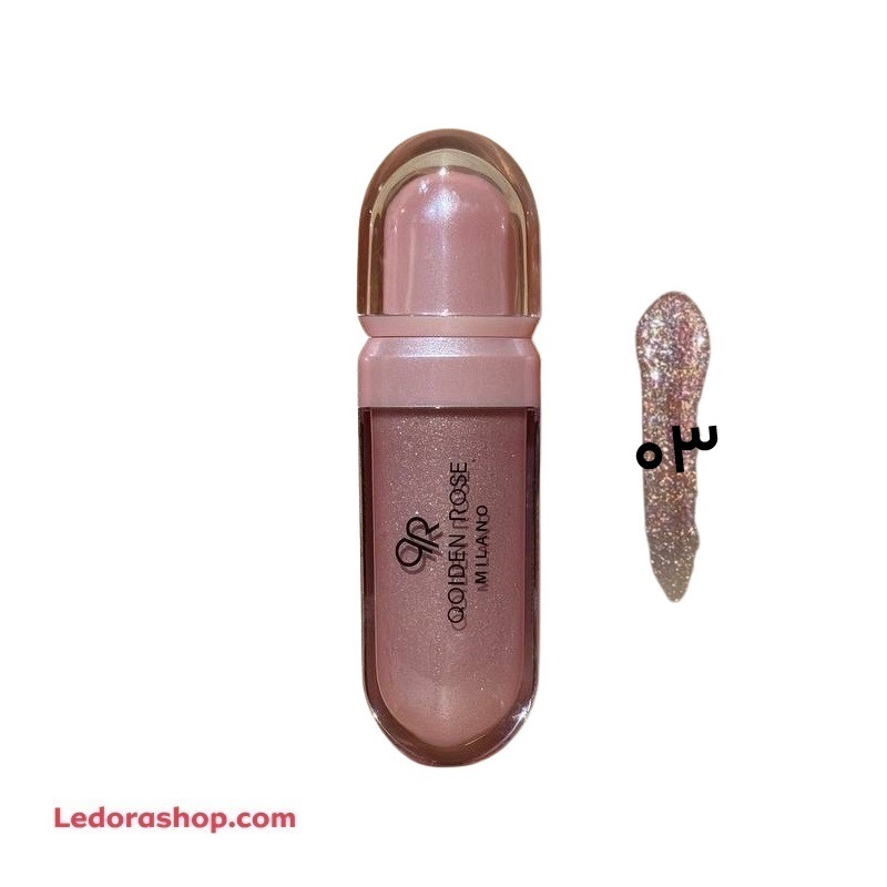 برق لب شاین آبرسان لب سه بعدی QUIDEN ROSE سری MILANO طرح KIKO کد 03