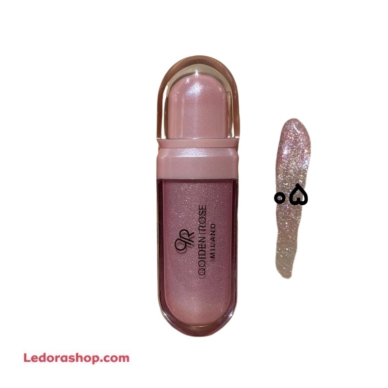 برق لب شاین آبرسان لب سه بعدی QUIDEN ROSE سری MILANO طرح KIKO کد 05