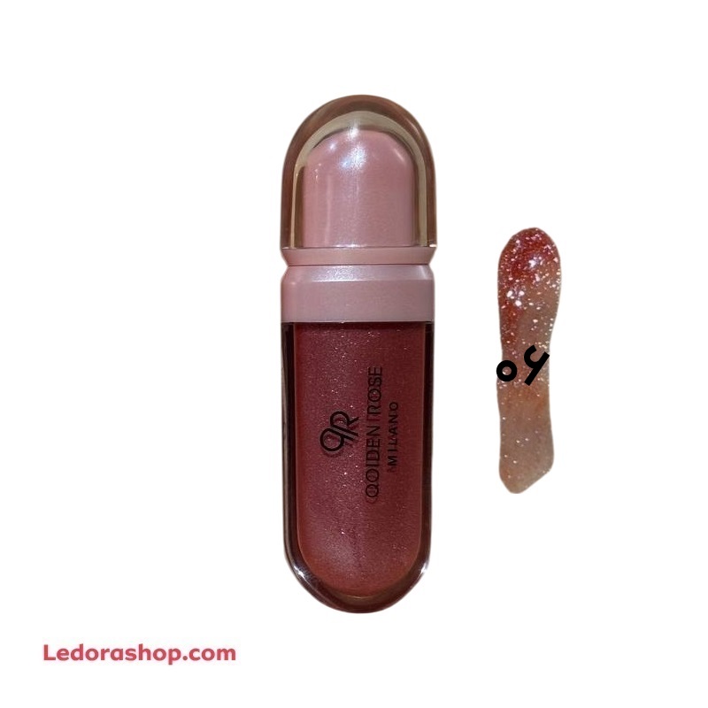 برق لب شاین آبرسان لب سه بعدی QUIDEN ROSE سری MILANO طرح KIKO کد 06