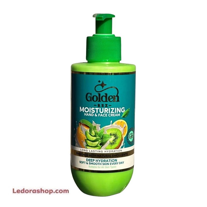 کرم مرطوب کننده و آبرسان پمپی دست و صورت گلدن رکس مدل Aloe Vera حجم 250 میلیلیتر