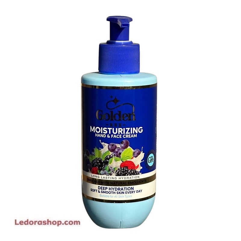 کرم مرطوب کننده و آبرسان پمپی دست و صورت گلدن رکس مدل Mixed Berries حجم 250 میلیلیتر